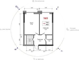 1-к квартира, вторичка, 47м2, 4/30 этаж