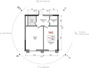 1-к квартира, вторичка, 49м2, 23/30 этаж