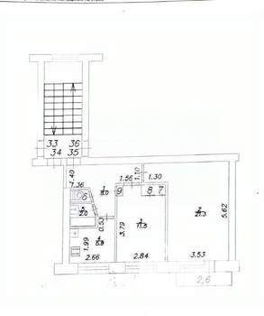 2-к квартира, вторичка, 51м2, 4/5 этаж