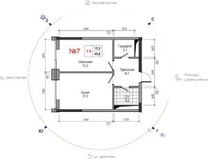 1-к квартира, вторичка, 46м2, 8/30 этаж