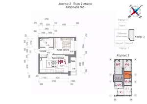 1-к квартира, строящийся дом, 45м2, 2/20 этаж