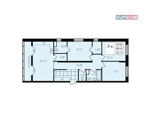 3-к квартира, вторичка, 102м2, 3/19 этаж