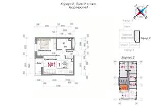 1-к квартира, строящийся дом, 44м2, 2/20 этаж