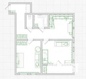 2-к квартира, вторичка, 56м2, 6/25 этаж