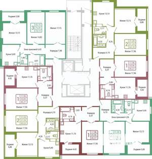 2-к квартира, вторичка, 58м2, 3/19 этаж
