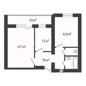 2-к квартира, вторичка, 49м2, 2/9 этаж