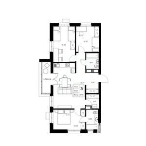 3-к квартира, вторичка, 95м2, 8/21 этаж