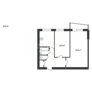2-к квартира, вторичка, 45м2, 6/9 этаж