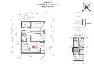 2-к квартира, строящийся дом, 62м2, 5/20 этаж