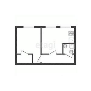 2-к квартира, вторичка, 50м2, 1/4 этаж