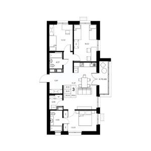 3-к квартира, вторичка, 95м2, 18/21 этаж