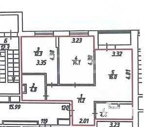 2-к квартира, вторичка, 66м2, 4/19 этаж