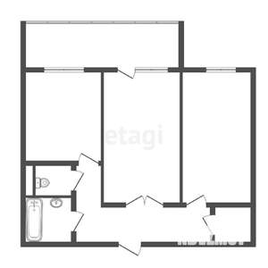 2-к квартира, вторичка, 50м2, 1/9 этаж