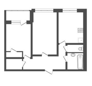 2-к квартира, вторичка, 51м2, 6/9 этаж