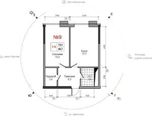 1-к квартира, вторичка, 47м2, 7/30 этаж