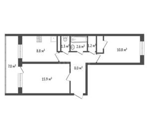 2-к квартира, вторичка, 50м2, 5/5 этаж