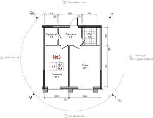 1-к квартира, вторичка, 49м2, 20/30 этаж