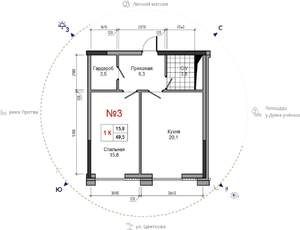 1-к квартира, вторичка, 50м2, 11/30 этаж