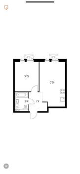 1-к квартира, вторичка, 41м2, 21/22 этаж