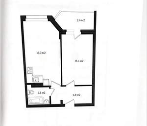 1-к квартира, вторичка, 44м2, 5/15 этаж