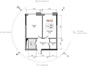 1-к квартира, вторичка, 47м2, 9/30 этаж