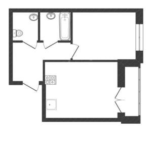 1-к квартира, вторичка, 43м2, 4/19 этаж