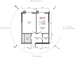 1-к квартира, вторичка, 47м2, 22/30 этаж