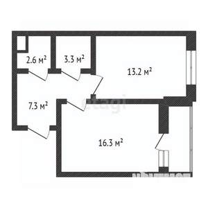 1-к квартира, вторичка, 43м2, 3/19 этаж