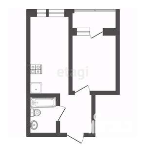 1-к квартира, вторичка, 45м2, 2/22 этаж