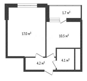 1-к квартира, вторичка, 38м2, 3/20 этаж