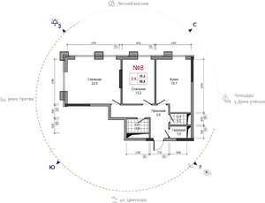2-к квартира, вторичка, 67м2, 18/30 этаж