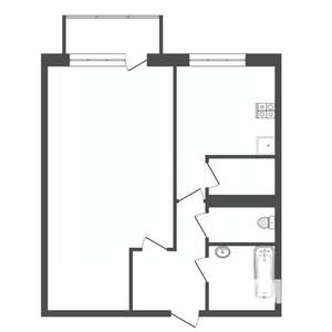 1-к квартира, вторичка, 35м2, 2/5 этаж