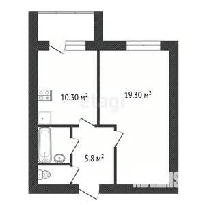1-к квартира, вторичка, 41м2, 1/7 этаж