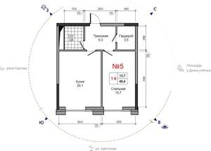 1-к квартира, вторичка, 49м2, 8/29 этаж