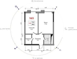 1-к квартира, вторичка, 47м2, 16/30 этаж