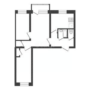 3-к квартира, вторичка, 62м2, 3/4 этаж