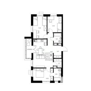 3-к квартира, вторичка, 95м2, 7/21 этаж