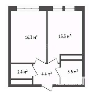 1-к квартира, вторичка, 40м2, 4/12 этаж