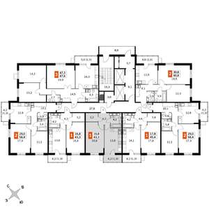 1-к квартира, вторичка, 43м2, 21/22 этаж