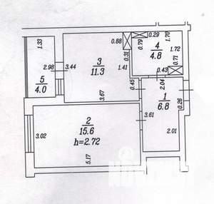 1-к квартира, вторичка, 43м2, 4/21 этаж