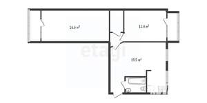 3-к квартира, вторичка, 61м2, 4/5 этаж