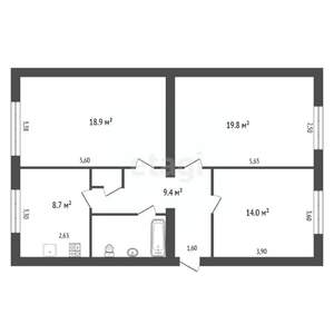 3-к квартира, вторичка, 76м2, 1/4 этаж
