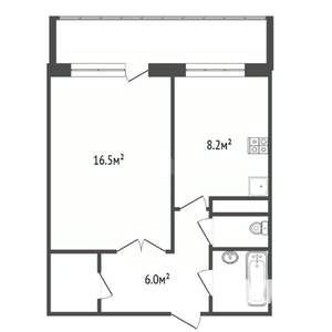 1-к квартира, вторичка, 36м2, 9/9 этаж