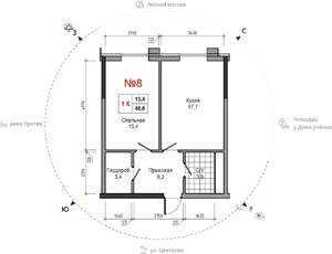 1-к квартира, вторичка, 47м2, 19/30 этаж