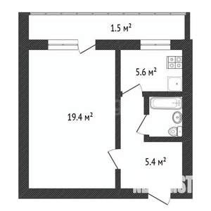 1-к квартира, вторичка, 33м2, 4/9 этаж
