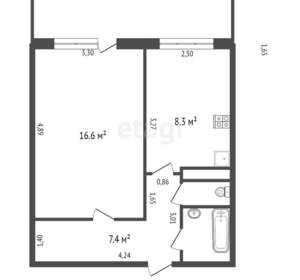 1-к квартира, вторичка, 36м2, 5/9 этаж