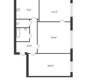 3-к квартира, вторичка, 60м2, 1/2 этаж