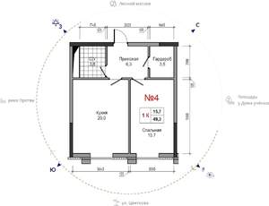 1-к квартира, вторичка, 49м2, 21/30 этаж