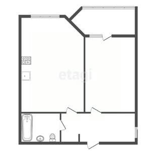 1-к квартира, вторичка, 44м2, 2/17 этаж