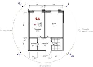 1-к квартира, вторичка, 47м2, 19/29 этаж